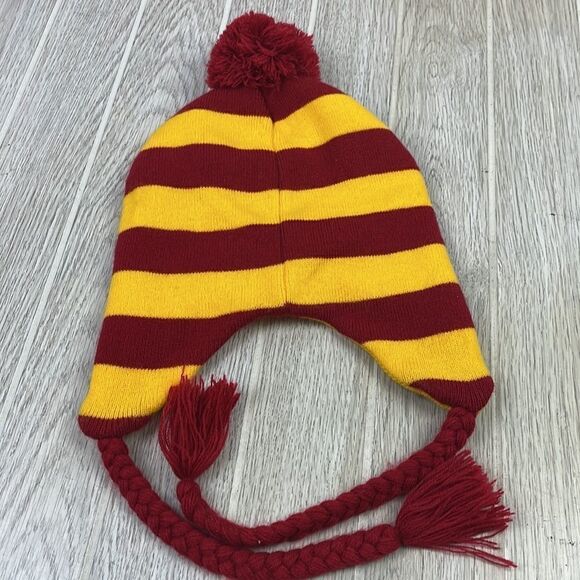 Harry Potter Gryffindor House Crest Striped Pom Beanie. - Picture 5 of 5